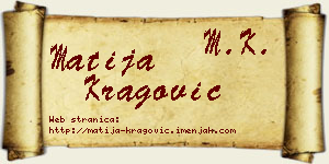 Matija Kragović vizit kartica